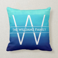 Nom de famille et monogramme d'Ombre de bleu