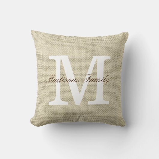 Coussin Nom de famille Monogramme (Recto)