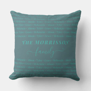 Coussin Nom de famille Motif Moderne Script tendance