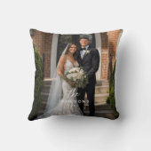 Coussin Nom de famille personnalisé pour couple marié avec (Verso)