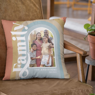 Coussin Nom de famille Retro Arch