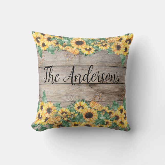 Coussin Nom de famille Sunflower (Recto)
