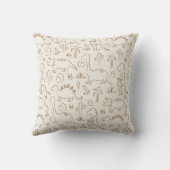 Coussin Nom de garçon Boho dinosaure mignon beige marron c (Verso)