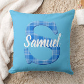Coussin Nom de garçon personnalisé carreau lettre S (Couverture)