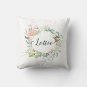 Coussin Nom de la guirlande de roses Script (Recto)