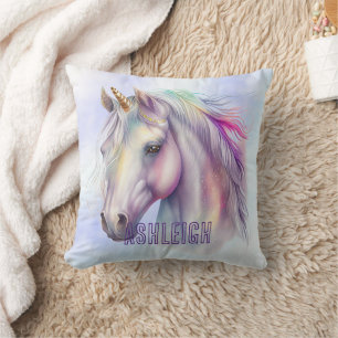 Coussin Nom de la licorne rose pourpre