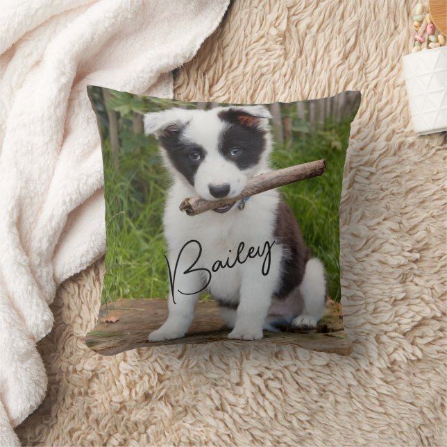 Coussin Nom de la photo de l'animal Pilote (Couverture)