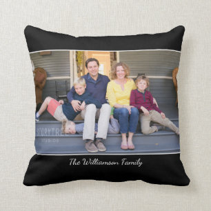 Coussin Nom de la photo moderne Bordure noire