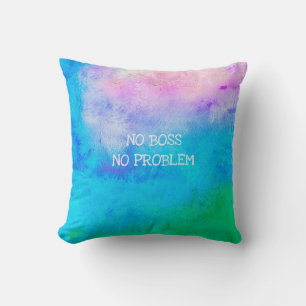 Coussin Nom de la retraite Funny Artsy Pas de patron Pas d