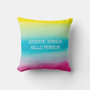 Coussin Nom de la retraite Funny Bonjour Pension Artsy Pei