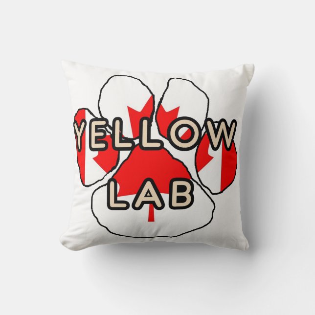 Coussin nom de laboratoire jaune Passe du drapeau canadien (Recto)