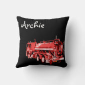 Coussin Nom De L'Archie Avec Camion Red Fire, (Verso)