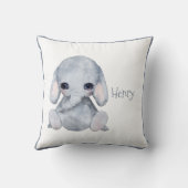Coussin Nom de l'éléphant animal du bois mignon Nursery (Verso)