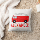 Coussin Nom de l'enfant du camion d'incendie (Couverture)