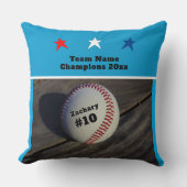 Coussin Nom de l'équipe de baseball des jeunes Numéro Étoi (Recto)