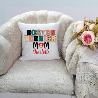 Coussin Nom de maman Boston Terrier