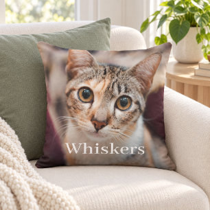 Coussin Nom de photo de chat de souvenir