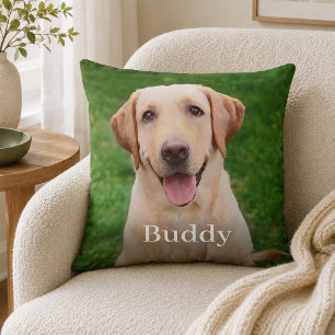 Coussin Nom de photo de compagnie de chien