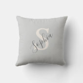Coussin Nom de photo personnalisé Monogramme Patchwork Ros (Verso)