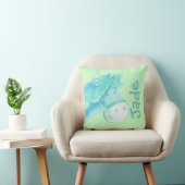 Coussin Nom de poney et naissance nouveau-né cadeau vert p (Chaise)
