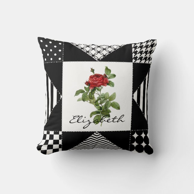 Coussin Nom de rose géométrique (Recto)