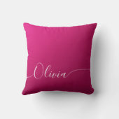 Coussin Nom de script de calligraphie élégant blanc avec r (Verso)