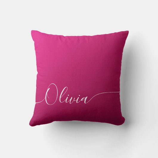 Coussin Nom de script de calligraphie élégant blanc scinti (Verso)