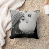 Coussin Nom de script de photo personnalisé Mariage (Couverture)