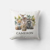 Coussin Nom des animaux de la forêt boisée mignonne (Recto)