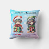 Coussin Nom des jumeaux personnalisés (Verso)