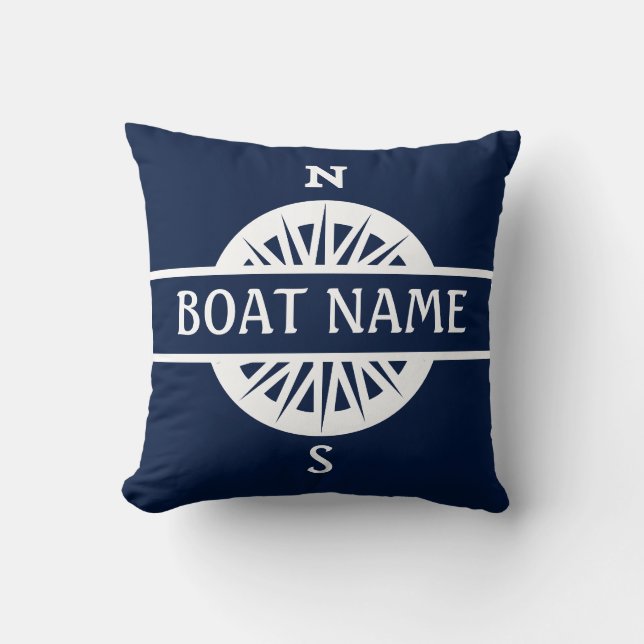 Coussin Nom du bateau Mat de quai Compass (Recto)