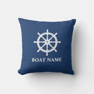 Coussin Nom du bateau Navires nautiques Roue Helm Marine B