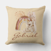 Coussin Nom du bébé customisé Ours de saumons arc-en-ciel  (Recto)