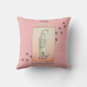 Coussin Nom du bébé Meerkat Peach Rose doux personnalisé (Verso)