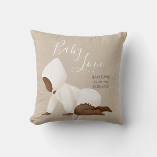 Coussin Nom du bébé Script Baby Love Keepsaké Jeu d'oreill