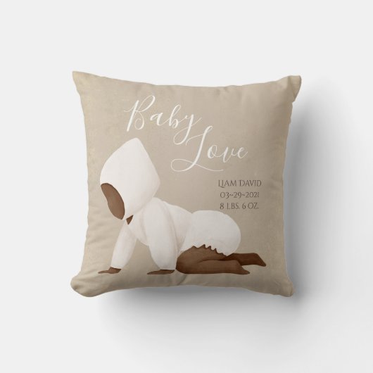 Coussin Nom du bébé Script Baby Love Keepsaké Jeu d'oreill (Recto)