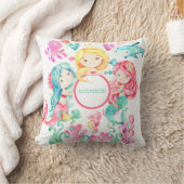 Coussin Nom du bébé Sirènes sous la Mer Cute Nursery (Couverture)