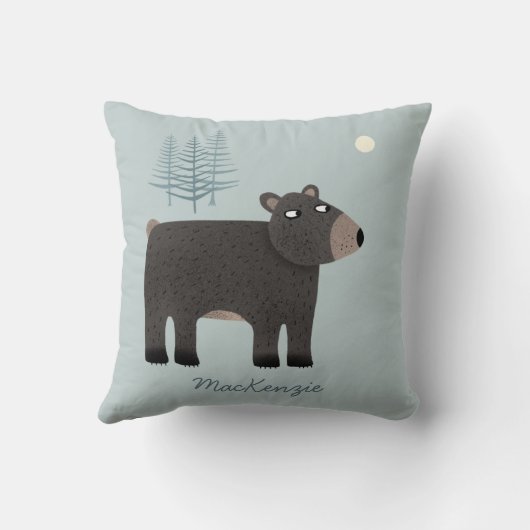Coussin Nom du bois de l'ours mou (Verso)