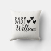 Coussin Nom du coeur du bébé personnalisé (Verso)