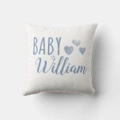 Coussin Nom du coeur du bébé personnalisé (Verso)