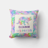 Coussin Nom du dinosaure préhistorique arc-en-ciel (Recto)