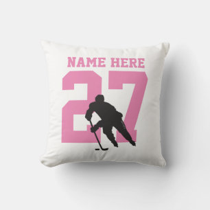 Coussin Nom du joueur de hockey personnalisé personnalisé
