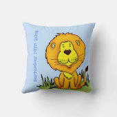 Coussin Nom du lion et naissance nouveau-né cadeau carré c (Verso)