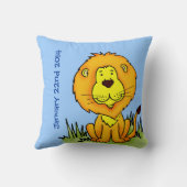 Coussin Nom du lion et naissance nouveau-né cadeau carré c (Verso)