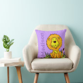 Coussin Nom du lion et naissance nouveau-né gardien violet (Chaise)