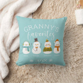 Coussin Nom du membre de famille Custom Snowman (Couverture)