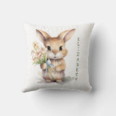 Coussin Nom du monogramme Bunny Nursery Baby Cadeau (Verso)