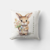 Coussin Nom du monogramme Bunny Nursery Baby Cadeau (Recto)
