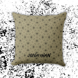 Coussin Nom du monogramme motif noir et beige  