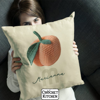 Coussin Nom du monogramme Pêche au Crochet moderne minimal